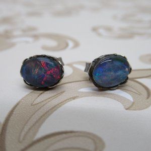 Gorgeous Opal Sterling Earrings